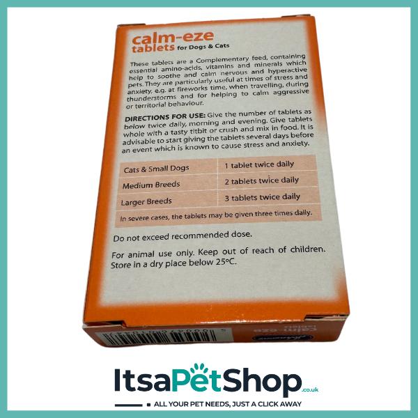 Johnsons Calm-eze Tablets for Dogs & Cats - Promotes Relaxation and Supports Overall Well-being