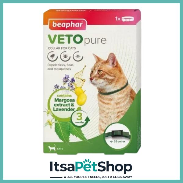 Beaphar Veto Pure Repels Flea Collar for Cats & Dogs - Effective Flea Control for Your Pet