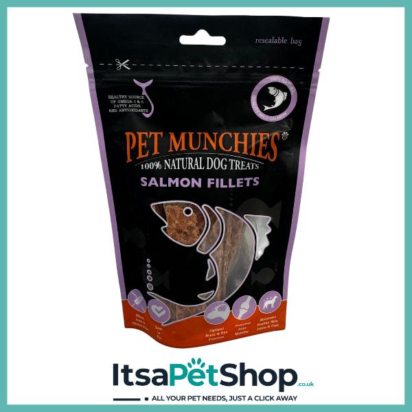 100% Natural Salmon Fillets Dog Treats by Pet Munchies
