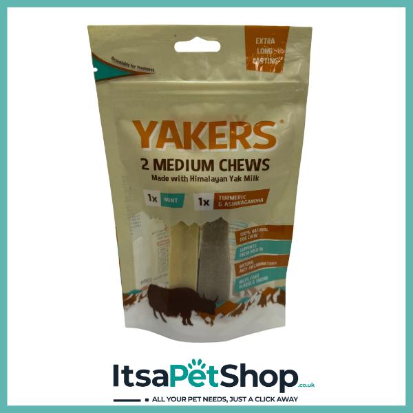 Yakers 2 Medium Mint & Turmeric Dog Chews