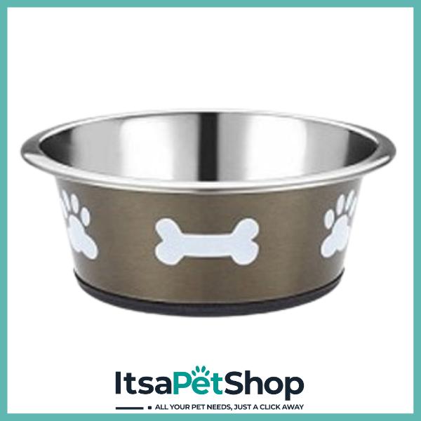 Classic Posh Paws Stainless Steel Dog Bowl for Pet Feeding