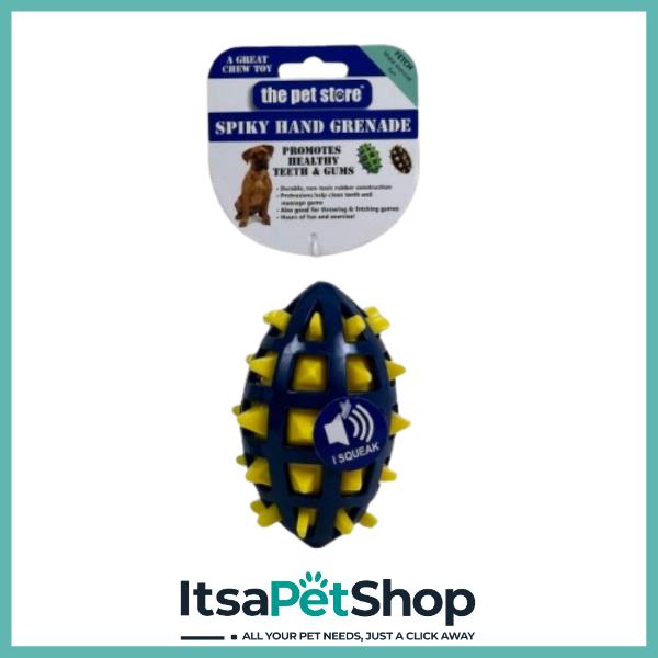 The Pet Store Spikey Hand Grenade Dog Toy - Perfect for Dogs Who Love to Play and Have Fun