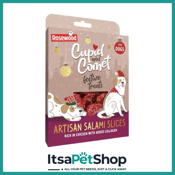 Cupid and Comet Festive Treats Artisan Salami Slices for Dogs