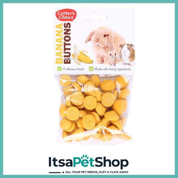 Critters Choice Buttons pet food is specially designed for small animals like hamsters, rabbits, and guinea pigs.