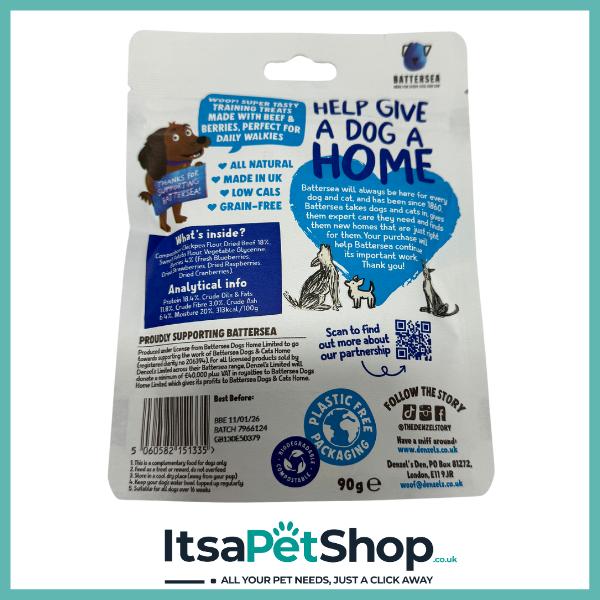 Denzel's Battersea Heats Beef & Berries Dog Treats - Delicious and Nutritious