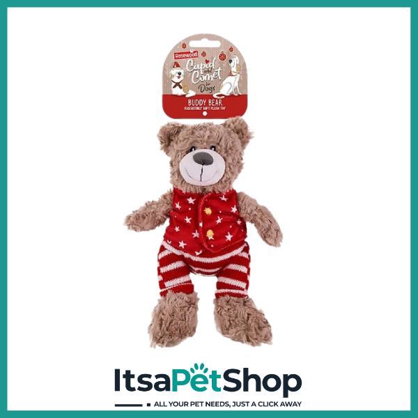 Cupid and Comet Festive Buddy Bear for Dogs