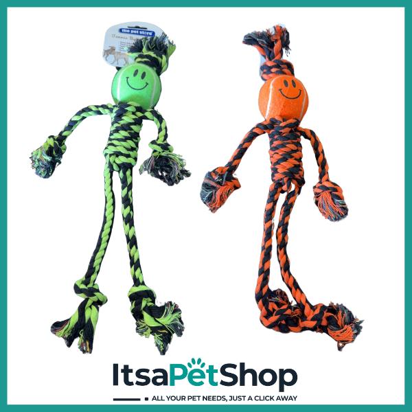 Tennis Ball Rope Man for Dogs - Durable Pet Toy for All Seasons