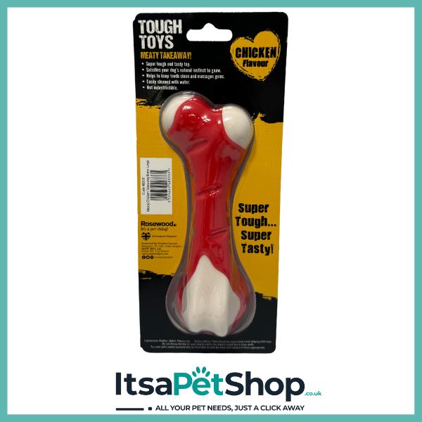 Rosewood Tough Toys Chicken Flavour Bone for Pet Teeth Health