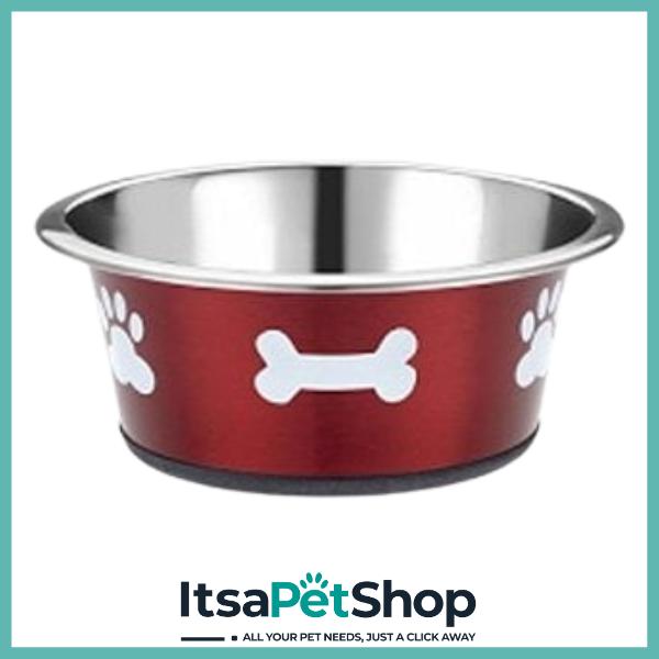 Classic Posh Paws Stainless Steel Dog Bowl for Pet Feeding