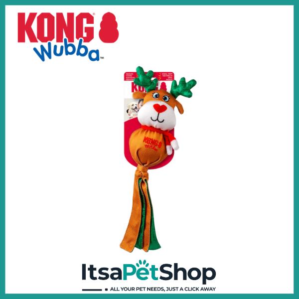 KONG Wubba Holiday Reindeer,Santa,Penguin for Dogs