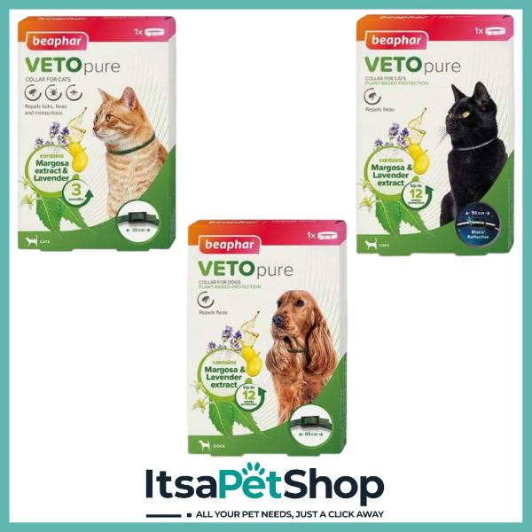 Beaphar Veto Pure Repels Flea Collar for Cats & Dogs - Effective Flea Control for Your Pet