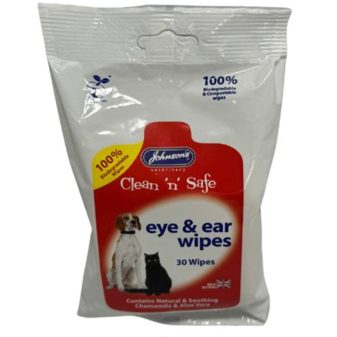 Clean N Safe Pet Wipes for Eyes and Ears - 100% Biodegradable