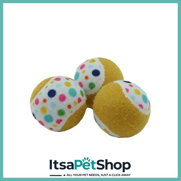Ancol Its Pawty Time 3 Fun Tennis Balls for Dogs