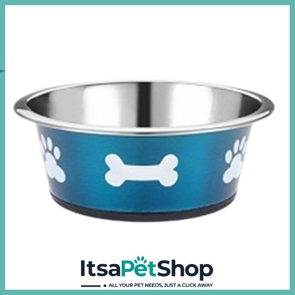 Classic Posh Paws Stainless Steel Dog Bowl for Pet Feeding
