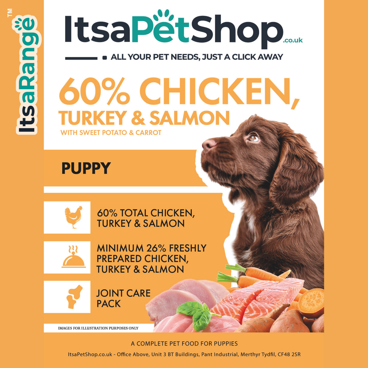 ItsaRange Puppy Chicken with Turkey, Salmon, Sweet Potato & Carrot