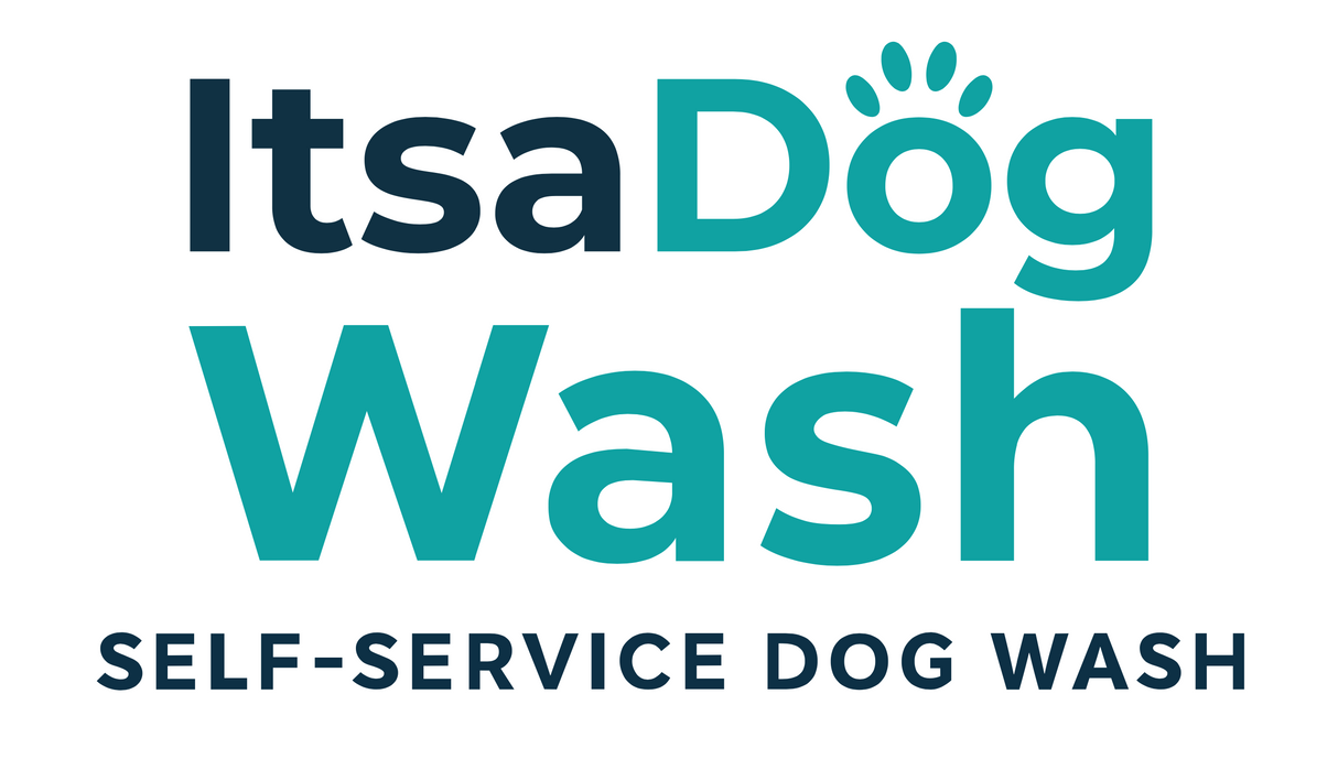 Itsa Dog Wash logo with text 'Self-Service Dog Wash' on a white background