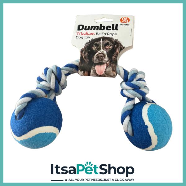 Dumbell Shape Medium Dog Toy for Exercise and Playtime