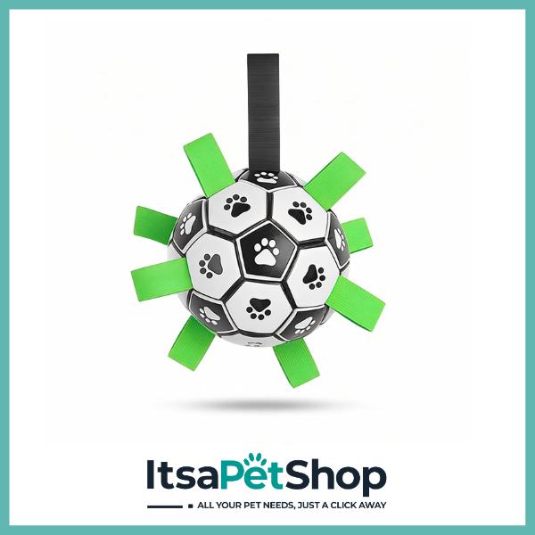 Interactive Dog Football – Bite-Resistant Football Toy with Grab Tabs for Training & Play