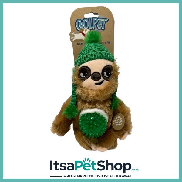 Coolpet Sloth Toy with Spiney Ball, Squeaker and Crinkle - Perfect for Your Pet