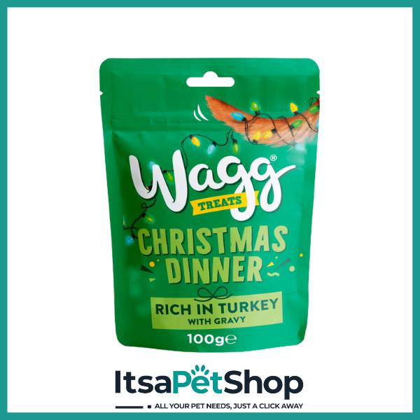 Wagg Festive Dog Treats - Christmas Cookies Rich in Chicken with Cinnamon, Christmas Dinner Rich in Turkey with Gravy, Three-Bird Roast Rich in Chicken