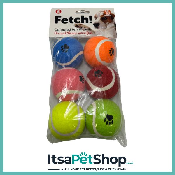 Sharples Fetch Tennis Balls 6pk for Dogs - Perfect for Playtime