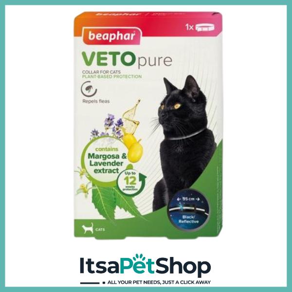 Beaphar Veto Pure Repels Flea Collar for Cats & Dogs - Effective Flea Control for Your Pet