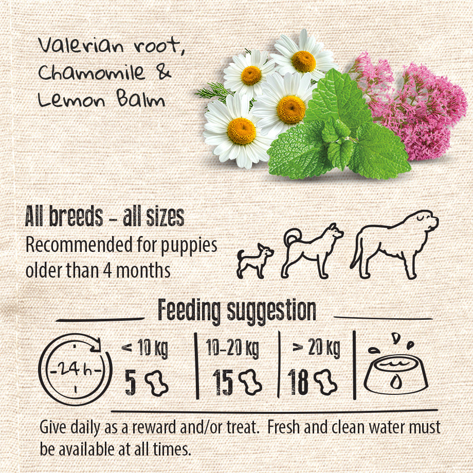 Vegan Natural Functional treat for dogs – Grain Free CALMING