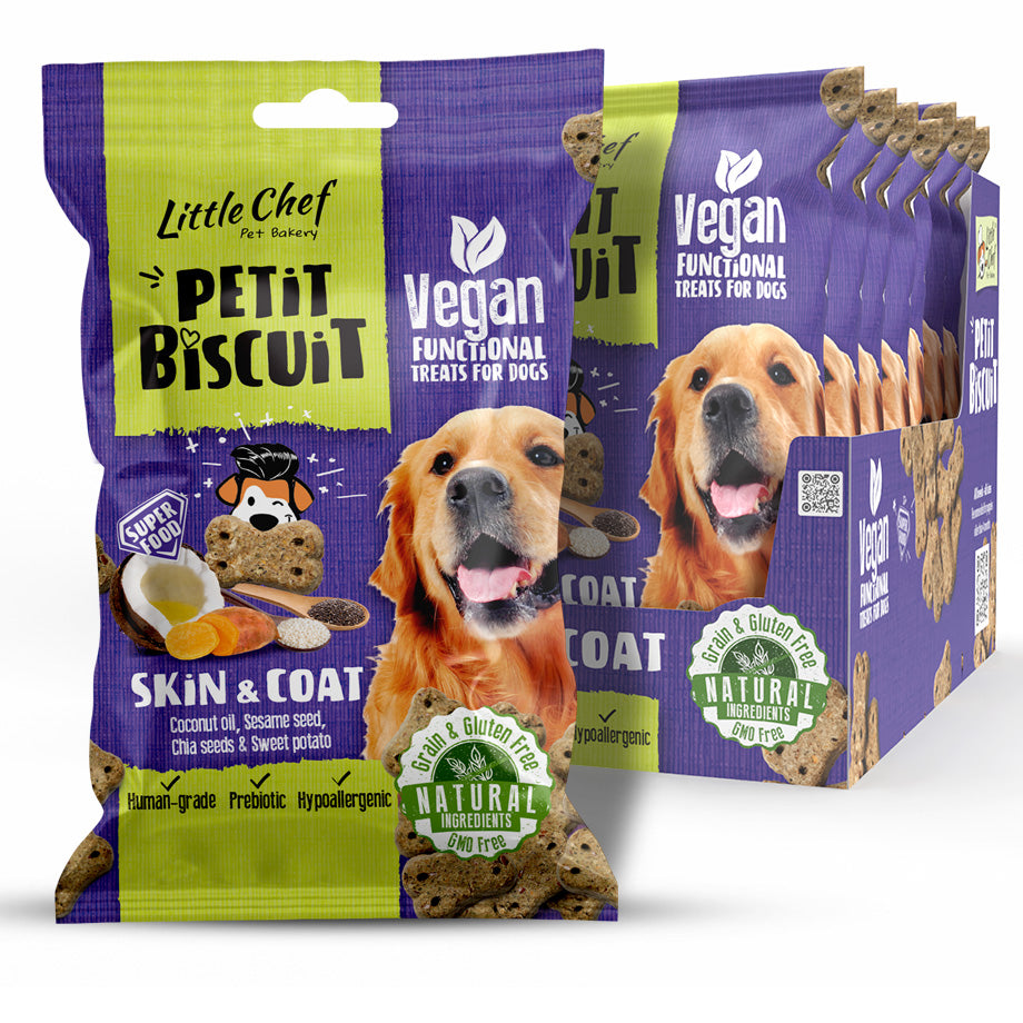 Vegan Natural Functional treat for dogs – Grain Free SKIN & COAT
