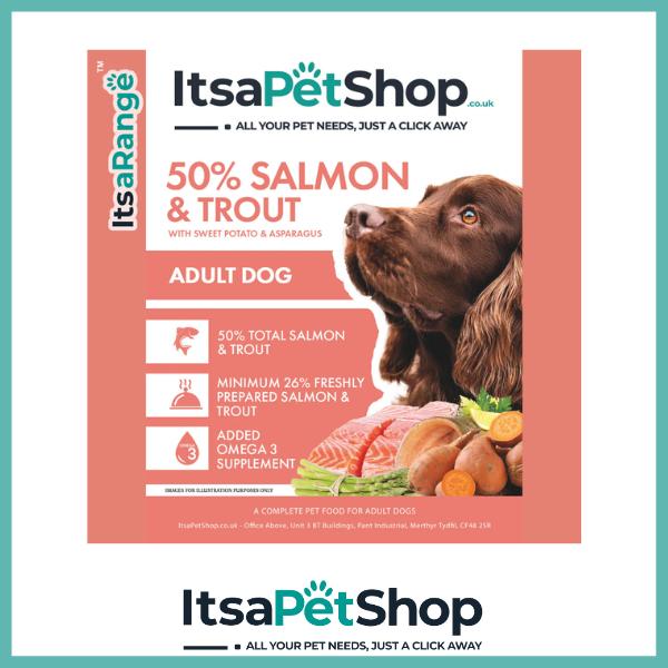 2KG Grain Free Dog Food Salmon with Trout Sweet Potato & Asparagus Recipe