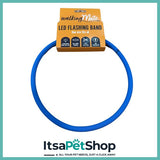 Walking Mate LED Flashing Band for Dogs - High Visibility, Adjustable Size, USB Rechargeable