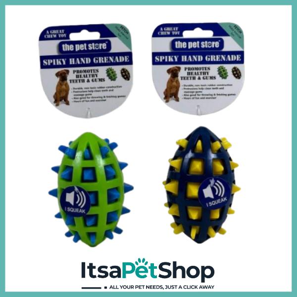 The Pet Store Spikey Hand Grenade Dog Toy - Perfect for Dogs Who Love to Play and Have Fun