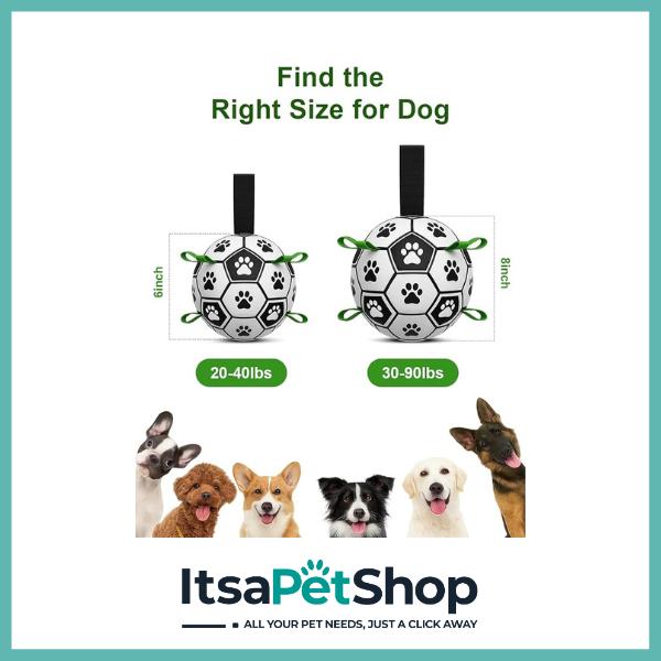 Interactive Dog Football – Bite-Resistant Football Toy with Grab Tabs for Training & Play