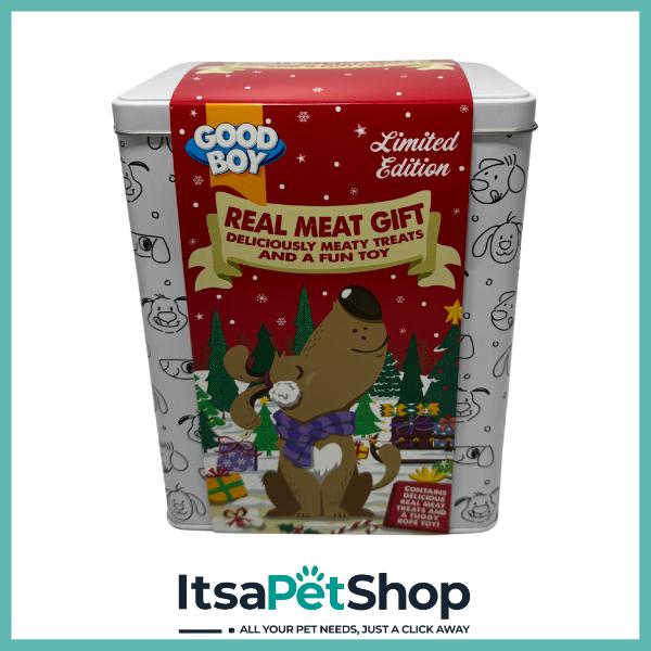 GoodBoy Real Meat Treats Gift Box for Dogs with Tuggy Rope Toy