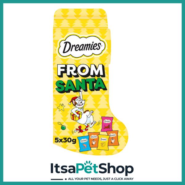 Dreamies Christmas Cat Stockings - Meowee! - Treat-Filled Stocking for Cats - Friend