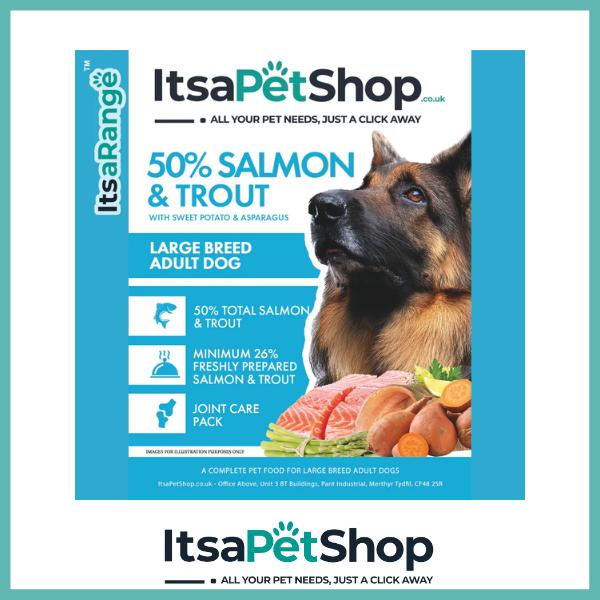 2KG Grain Free Dog Food Salmon with Trout Sweet Potato & Asparagus Recipe