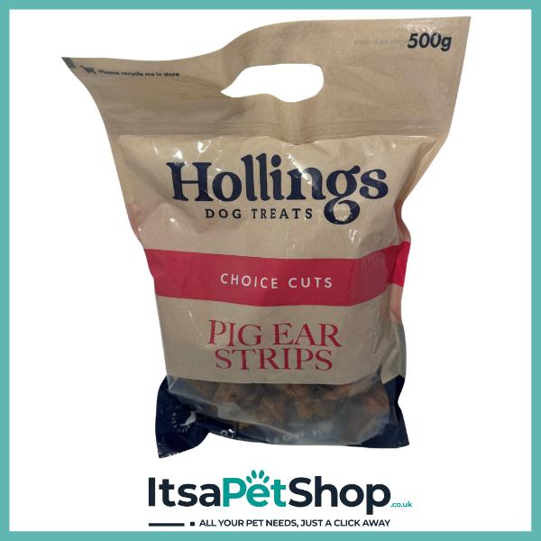 Hollings Dog Treat Choice Cuts Pig Ear Strips - Natural and Delicious Dog Treat for Furry Friends