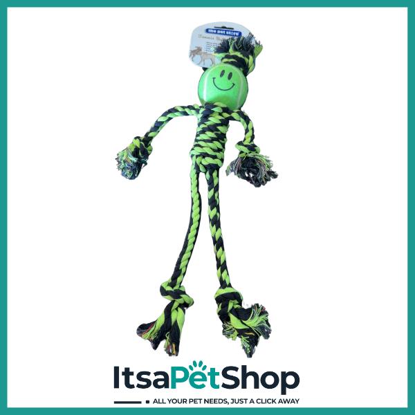 Tennis Ball Rope Man for Dogs - Durable Pet Toy for All Seasons