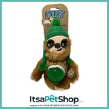 Coolpet Sloth Toy with Spiney Ball, Squeaker and Crinkle - Perfect for Your Pet