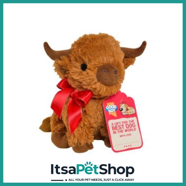 GoodBoy Highland Cow Soft Dog Toy - Perfect for Small and Medium-Sized Dogs
