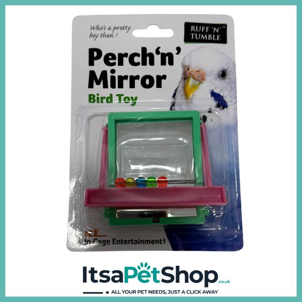 Perch 'n' Mirror Bird Toy for Parrots - Great for Foraging and Playtime