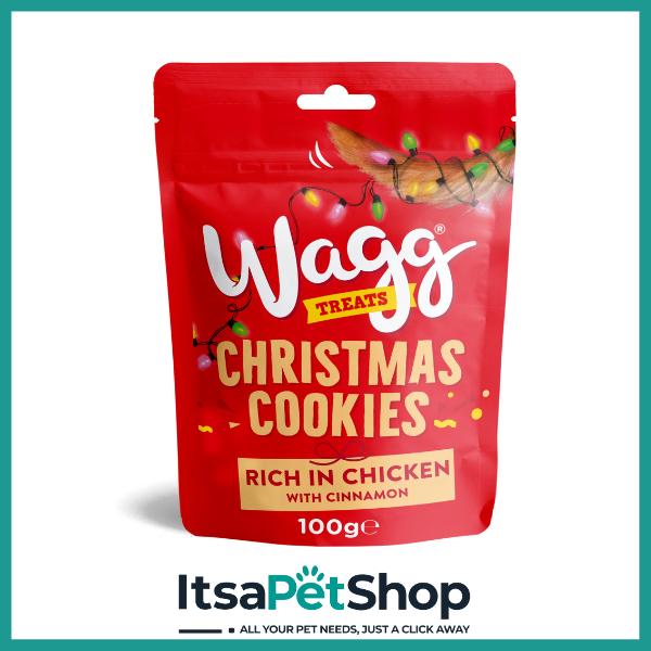 Wagg Festive Dog Treats - Christmas Cookies Rich in Chicken with Cinnamon, Christmas Dinner Rich in Turkey with Gravy, Three-Bird Roast Rich in Chicken