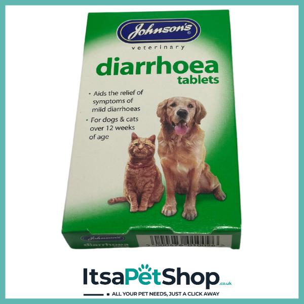 Johnsons Diarrhoea Tablets for Cats & Dogs - Relieves Diarrhoea, Gentle on Stomach