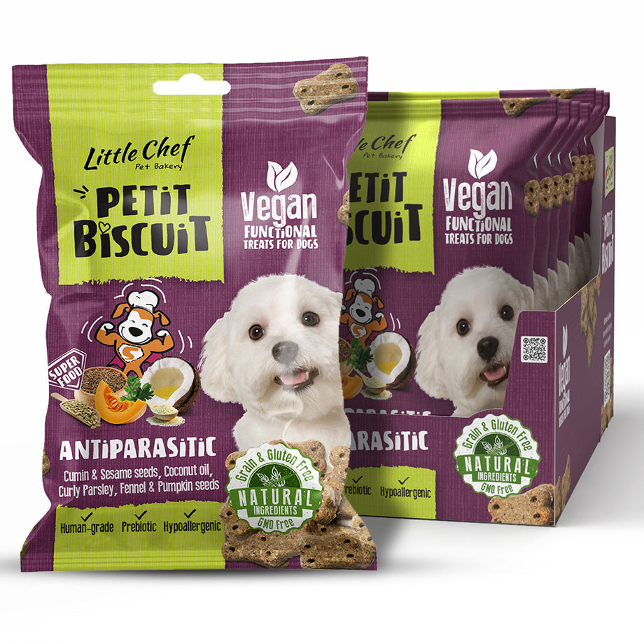 Vegan Natural Functional treat for dogs – Grain Free  ANTIPARASITIC